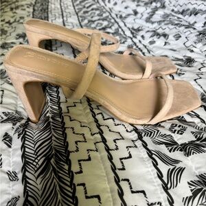Amazon “the drop” blush color mule heels